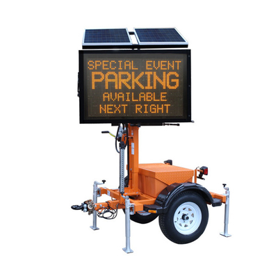 Outdoor EN12966 VMS Trailer Signs Solar Powered Traffic LED Screen