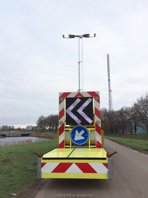 IP56 P10 Trailer LED Display Mobile Billboard For Traffic Road Safety